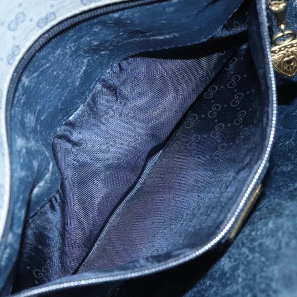 GUCCI Micro GG Supreme Shoulder Bag Navy Gold - Picture 13 of 15